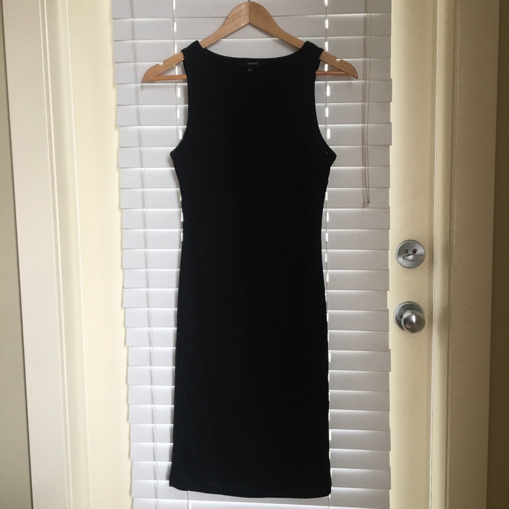 Black Ribbed Cocktail Dress